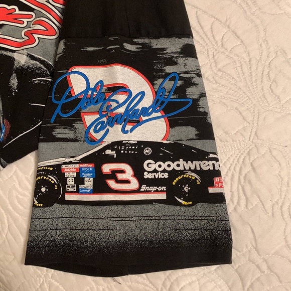 Vintage NASCAR 1996 Dale Earnhardt The Intimidator Rules AOP USA T-Shirt L - Picture 10 of 15